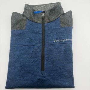 Vineyard Vines performance quarter zip mens small blue grey